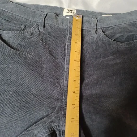 Flint And Tinder Pants Mens 33x32 Gray Corduroy Tapered Fit Stretch Casual - Picture 14 of 16